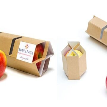 Creative corrugated fruit packaging for apple,Can hold 4 apples at a time, and use separate partitions to separate apples