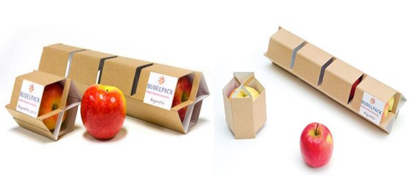 Creative corrugated fruit packaging for apple,Can hold 4 apples at a time, and use separate partitions to separate apples