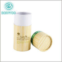 Creative imitation bamboo paper tube boxes for skin care product packaging.the words and LOGOs are also well printed and with embossing effect.