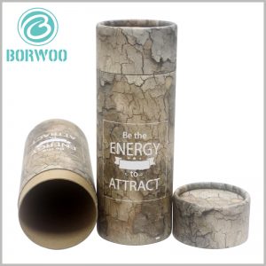 Creative imitation wood paper tube packaging design.The thickness of the customized paper tube packaging exceeds 2mm, which is very durable for packaging and can effectively improve the durability of the packaging