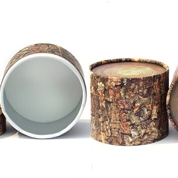 Creative imitation wood tube boxes packaging wholesale,3D printing cardboard round boxes