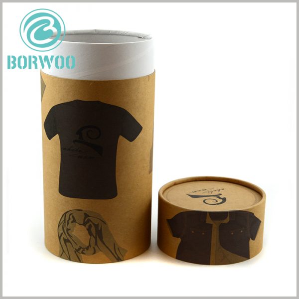 Creative kraft paper tube packaging for t-shirts