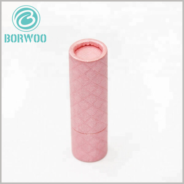 Creative paper tube packagig for lipstick boxes.Pink imitation lipstick package with a delicate touch
