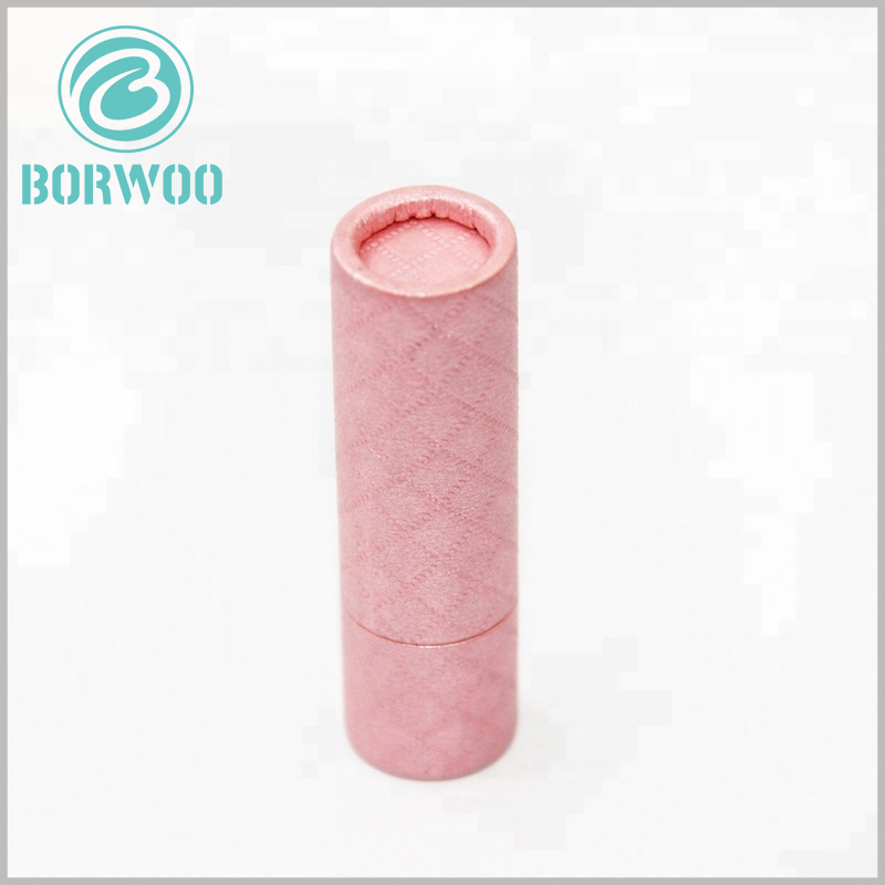 Creative paper tube packagig for lipstick boxes.Pink imitation lipstick package with a delicate touch