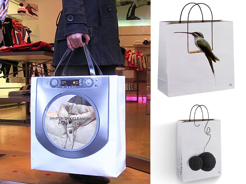 Creative shopping bags, 3D three-dimensional effect. Are you holding a washing machine, bird cage? No, you just have a bag and it's creative.