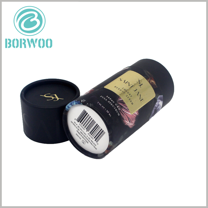 Custom 30ml CBD essential oil boxes packaging with logo.And printing barcodes at the bottom of the paper tube to increase product identification.