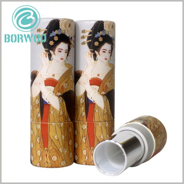 Custom Biodegradable empty lipstick tube wholesale.with main pattern of classic vintage beauty, the design is very impressive and can be attractive to women who are interested by oriental elements