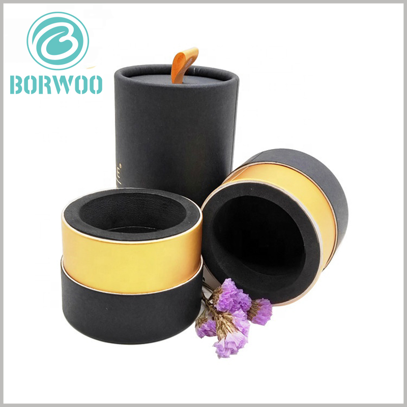 Custom Black cardboard tube packaging for cosmetic boxes.this tube is an example of “understated luxury”. As a packaging manufacturer, we can provide a suitable printing paper tube for your cosmetics.
