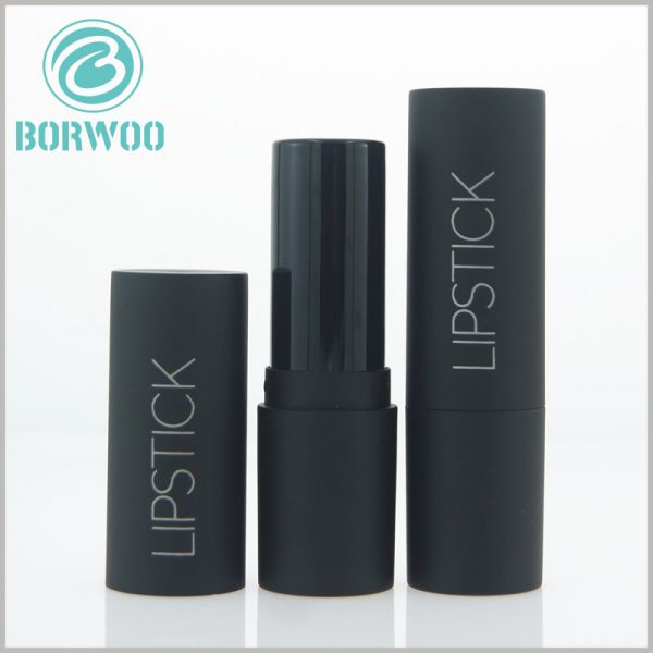 Custom Black empty paper lipstick tubes packaging with simple design.Pure black as the theme of the packaging