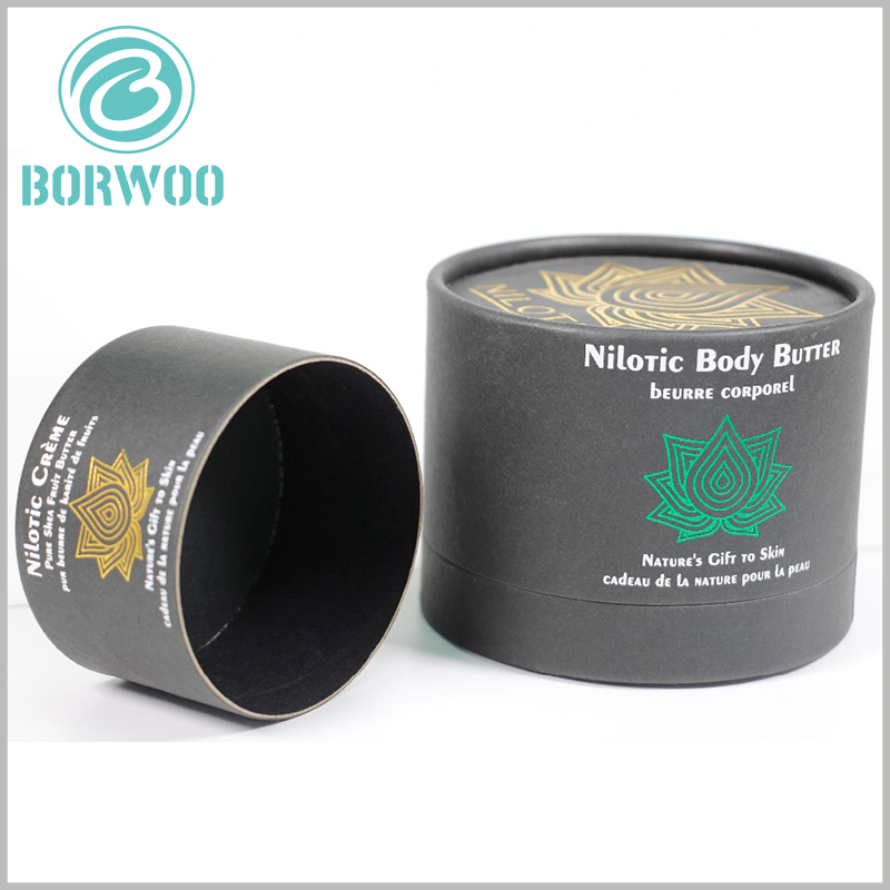 Custom Black paper tube cosmetics packaging with logo wholesale.black shows cosmetics more high-end