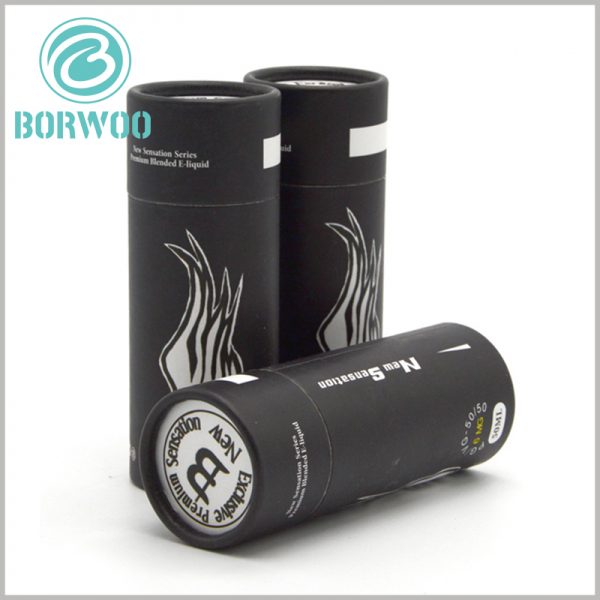 Custom Black paper tube packaging boxes for 50 ml vape oil packaging