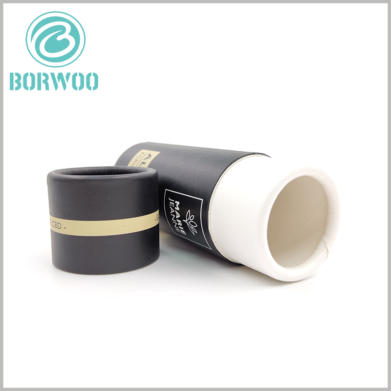 Custom Black small paper tubes packaging boxes wholesale.Although small, this tube box is quite robust, made with 350g SBS forming inner and outer tubes