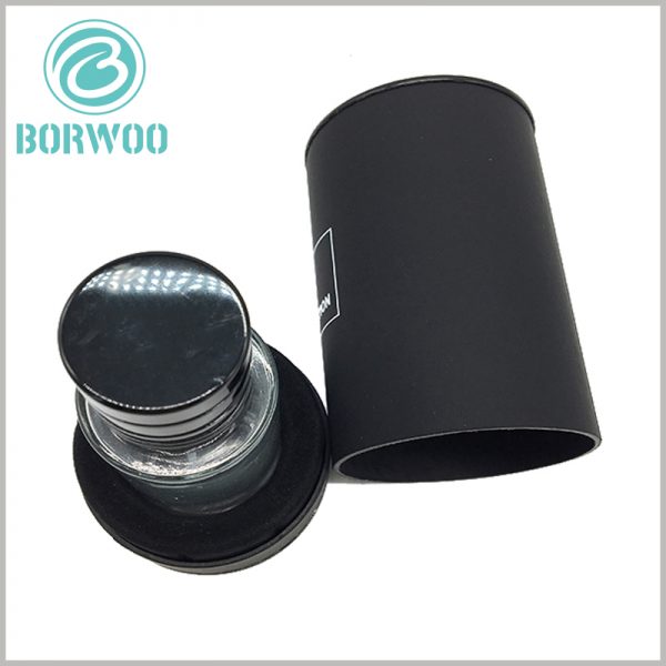 Custom Black small round boxes for perfume bottles.One thing remarkable for this tube packaging box is that it has a compact size, in terms of space occupation, the product takes at least 70% of the space