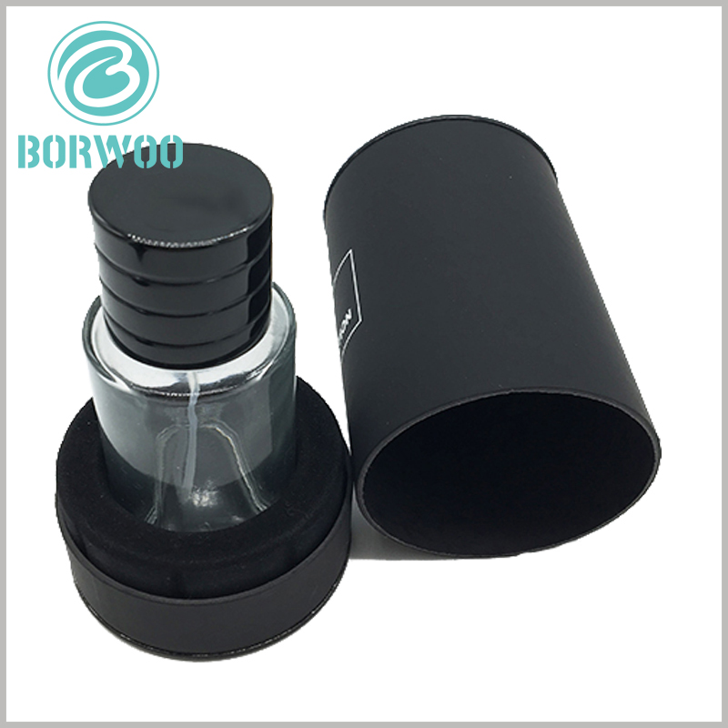 Black round gift boxes for perfume packaging