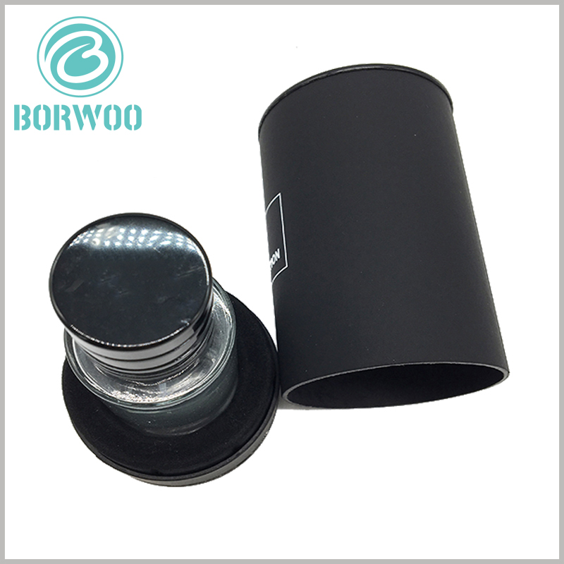 Black round gift boxes for perfume packaging