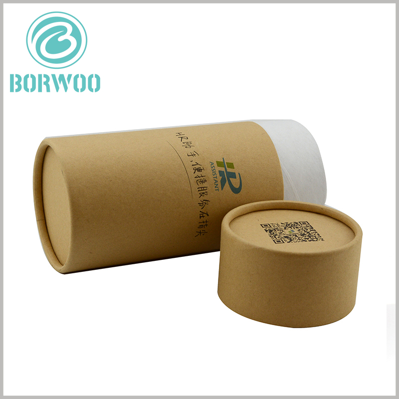 Custom Brown Kraft paper tube packaging boxes with printing wholesale.