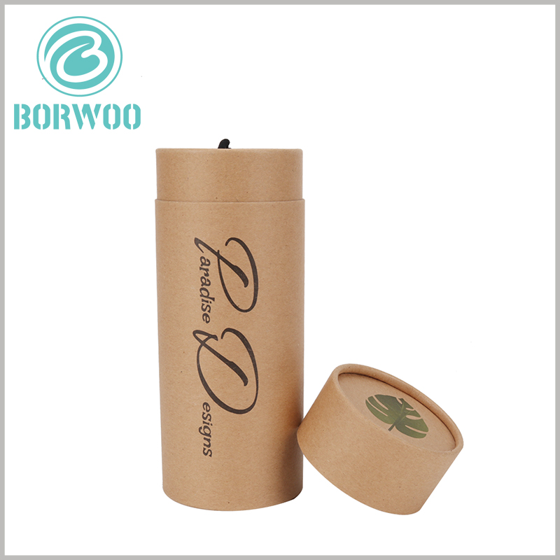 Custom Brown Kraft paper tube packaging for sunglass boxes.