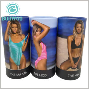 Custom Creative cardboard tube packaging for underwear boxes.Picture of sexy model wearing underwear printed on the surface of paper tube