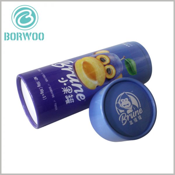 Custom Creative small round boxes for dried fruit packaging.The package covers UV glue, which improves the brightness and aesthetics of the package.