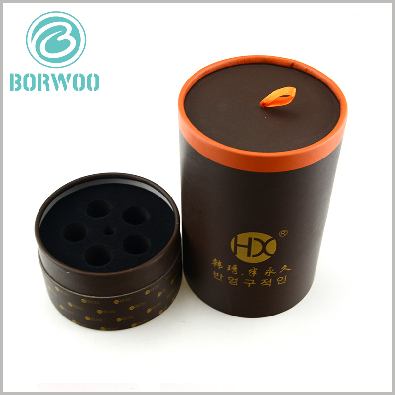 Custom Exquisite cardboard tube gift packaging boxes with insert.EVA can fix products and avoid shaking