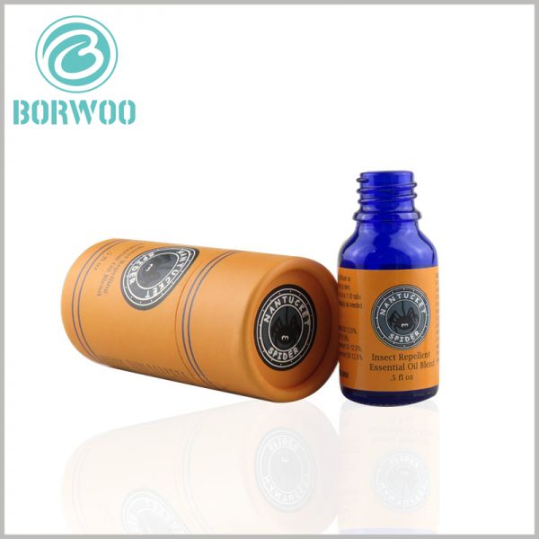 Custom Exquisite small cardboard tube boxes for 5 oz essential oil packaging.This tube is rugged enough to protect fragile glass bottles while printing content for good marketing results