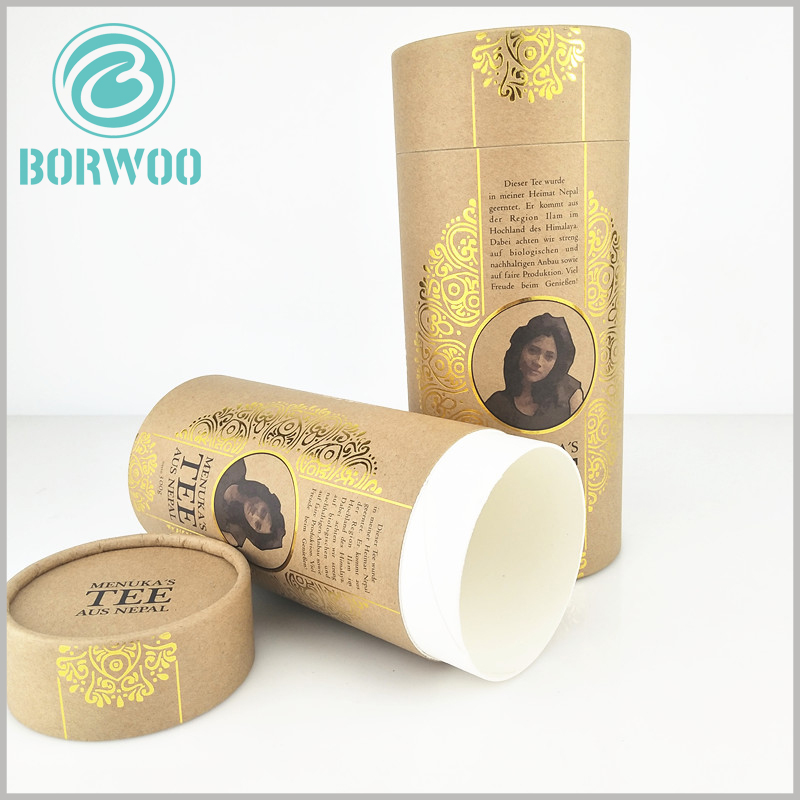 Custom Gold cardboard tube packaging with logo wholesale. Luxury packaging vision can increase the attractiveness and value of the product.