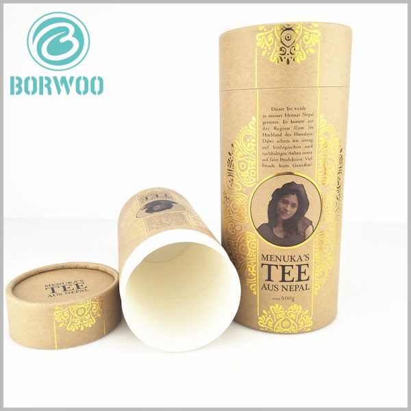 Custom Gold cardboard tube packaging with printing wholesale.The customized paper tube packaging has a unique visual sense and has greatly improved the experience of packaging.