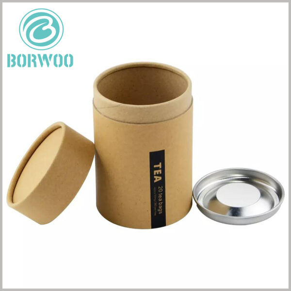 Custom Kraft paper tube packaging with inner iron cover