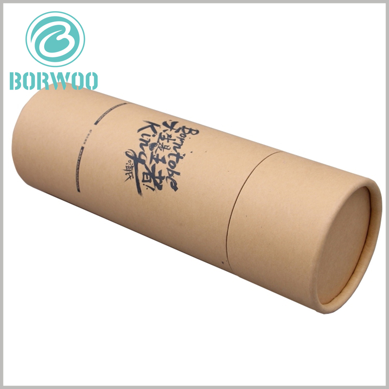 Custom Kraft paper tube packaging with printing. The customized kraft paper tube packaging can be customized in size to ensure a complete match with the product.