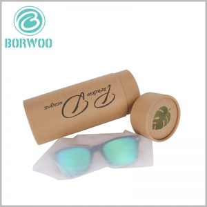 Custom Kraft tube packaging for sunglass boxes.Exquisite kraft paper as raw material