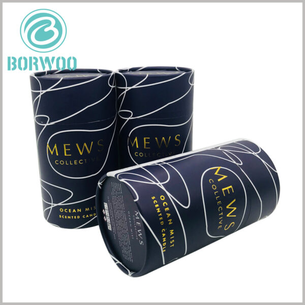 Custom Large cardboard round boxes for scented candle packaging.The tube is made with 400g grey cardboard