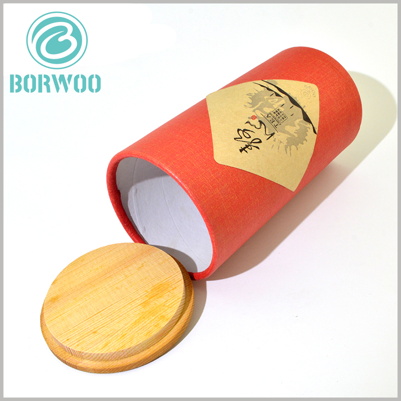 Custom Large cardboard tube boxes packaging with wooden lids