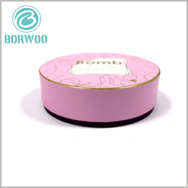 Custom Pink cardboard paper tube packaging for cosmetics. The top cover and bottom of the customized paper tube packaging are not curled, and are very flat and smooth.