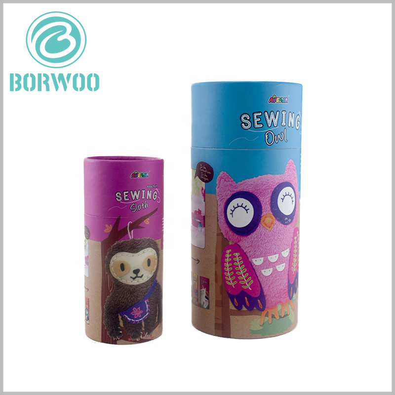 Custom Printable round boxes for toys packaging.According to the size of the type of flannel, choose cardboard tubes of different diameters and heights for packaging.