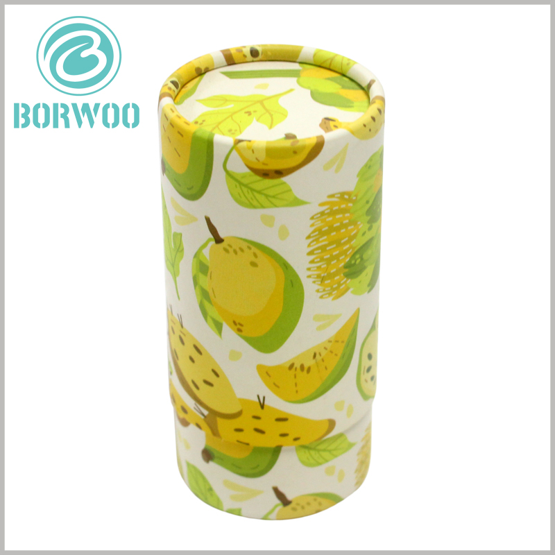 Custom Printed food tube for Dried fruit packaging.Custom paper tube packaging can print the content to show the uniqueness of the product.