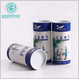 Custom Printed paper tube food packaging boxes with lids.print content can tell related product stories