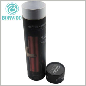 Black round cardboard tubes packaging for bottles