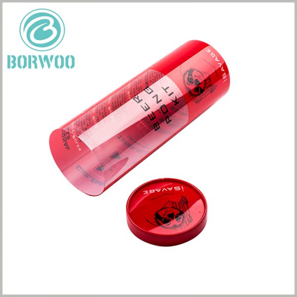 Custom Printed plastic tube packaging boxes with lids.the logo and brand name in the packaging will help increase the value
