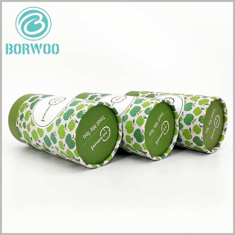 Custom Recyclable cardboard tube food packaging for tea boxes.The green packaging theme reflects the original ecology of the food