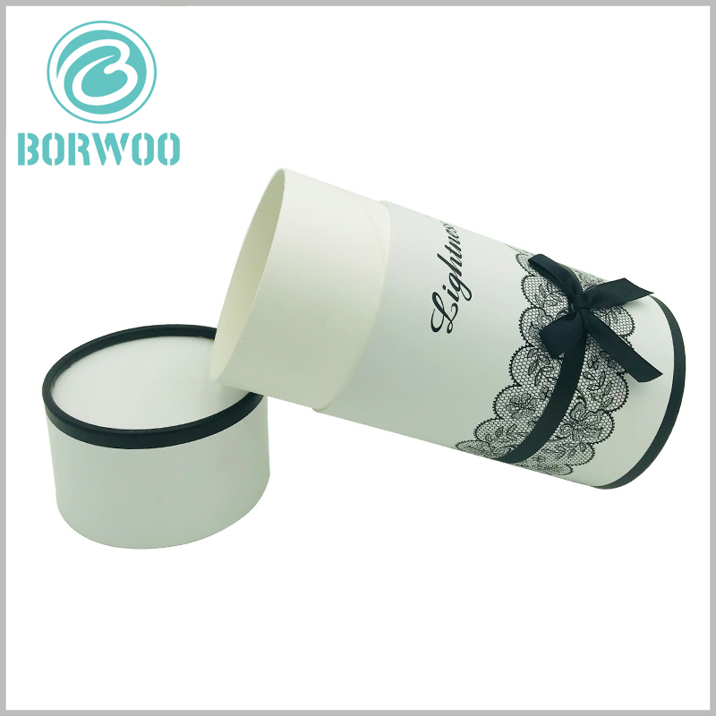 Custom White cardboard tube gift packaging for underwear.creative packaging adds to the appeal of women for underwear