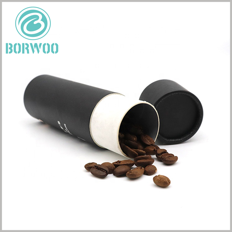 Custom black cardboard tube for coffee bean packaging boxes. Biodegradable, food-grade paper tube packaging is one of the best choices for coffee bean packaging.