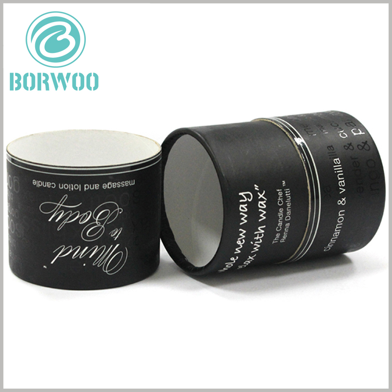 Custom black cardboard tube packaging for candle boxes