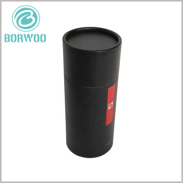 Custom black cardboard tube packaging for t shirt.High-quality ink printing technology improves the quality and visual effect of packaging.