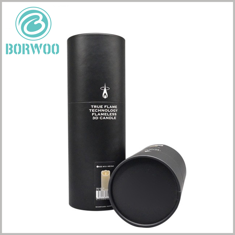 Custom black tube boxes for candle packaging.The diameter and height of the black paper tube are determined by the size of the candle and the number of candles