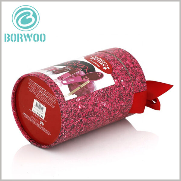 Custom cardboard tube gift packaging for cosmetic boxes.Ruby blue packaging theme looks more like jewelry