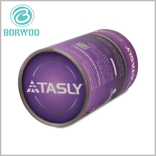 Custom cardboard tube packaging for capsules dietary supplement.At the bottom of the round boxes, the brand name can be highlighted, which will give consumers a stereotype about the brand and make it easier for consumers to remember the brand