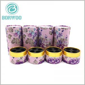Custom cardboard tube packaging for cosmetic boxes.