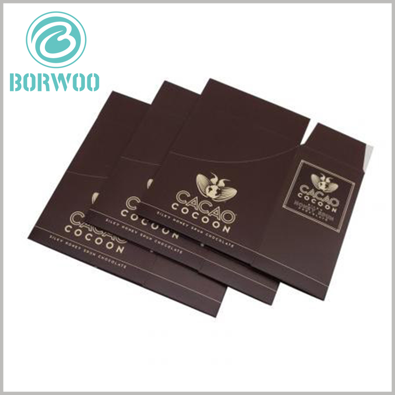 Custom chocolate packaging wholesale.The brown custom packaging is foldable, and the folded volume takes up very little space.