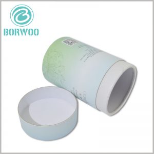 large paper tube cosmetic packaging for skin care products.Light green paper tube packaging boxes, packaging design combined with pure natural product concept