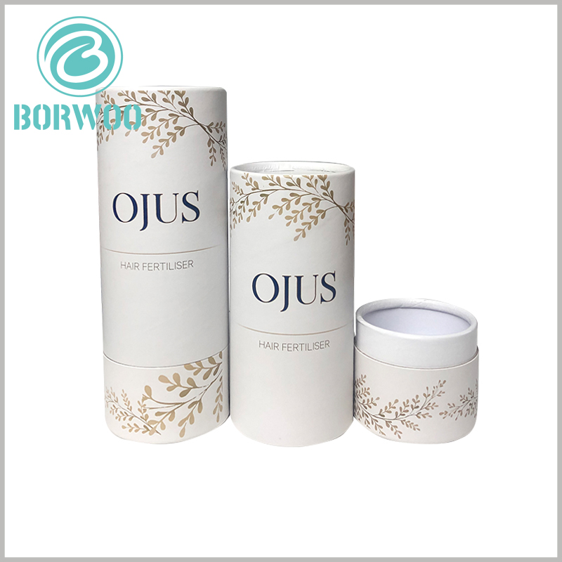 Custom paper tube for hair fertilizer essential oil packaging.The brand name is located on the body part of the tube packaging, which is conducive to publicity and brand building.